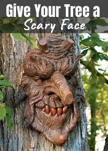 Spooky Scary Tree Face for Halloween or Garden Dacor